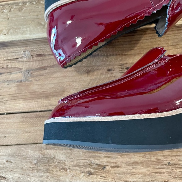 Eileen Fisher Harria Platform Maroon Patent Loafers - Picture 11 of 13